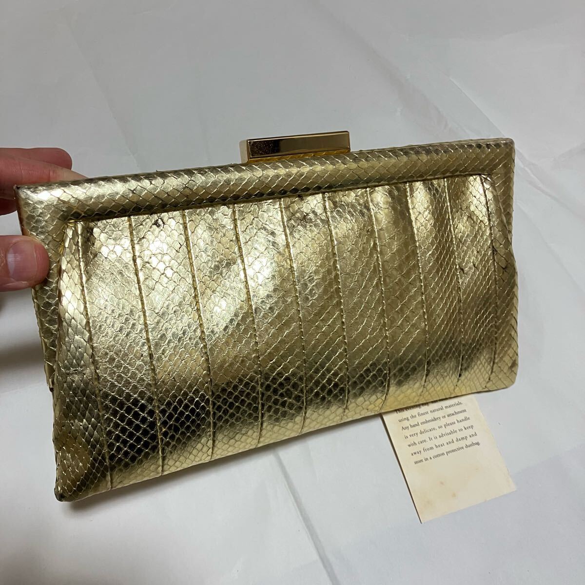 美品 ANYA HINDMARCH クラッチ パーティバッグ パイソン がま口 ヴィンテージ】【ANYA HINDMARCH】 パイソン / クラッチバッグ