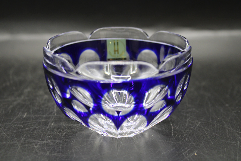 未使用品】HOYA CRYSTAL(ホヤクリスタル)「瑠璃切子小鉢5セット 未使用品】HOYA CRYSTAL(ホヤクリスタル)「瑠璃切子小鉢5セット