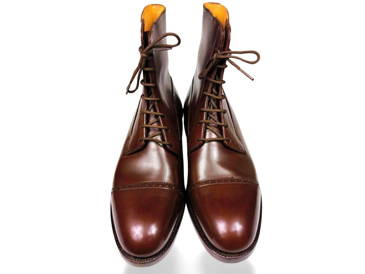 ★幻のレア?新品未使用★ シュナイダーブーツ　パドックブーツ　Bracken ダークブラウン　52ラスト　サイズ7.5　純正シューズBAG付屬