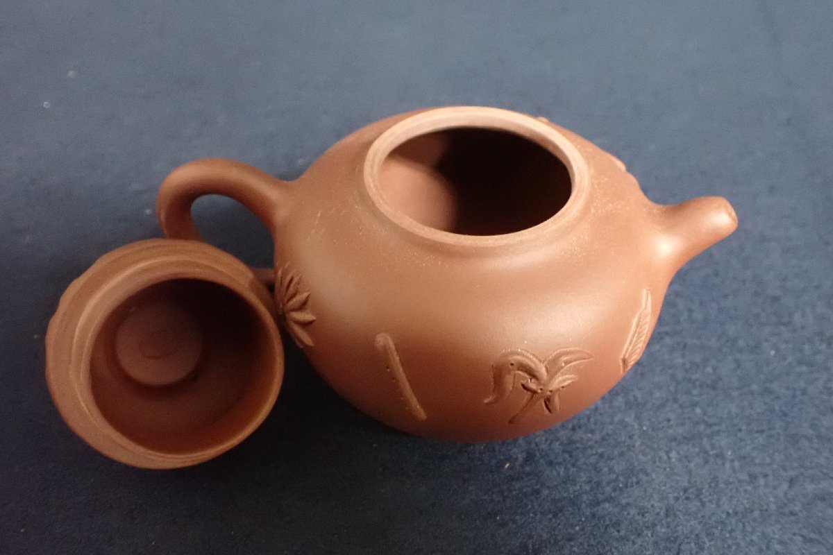 022803 煎茶道具 中国宜興 朱泥 茶器 急須 茶壺 在銘 銘有 蓋裏 022803 煎茶道具 中国宜興 朱泥 茶器 急須 茶壺 在銘 銘有 蓋裏