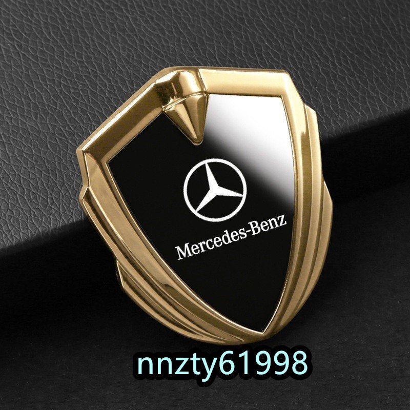  Mercedes * Benz BENZ стикер машина Logo автомобильный эмблема зеркальный 3D цельный металлический переводная картинка водонепроницаемый 1 листов ввод * Gold / черный 