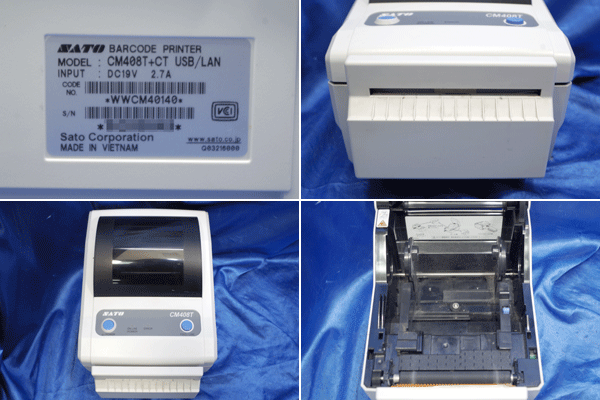 SATO/サトー バーコードプリンター ★CM408T+CT USB/LAN接続対応/セルフテスト印字OK★ 在1587-2Y