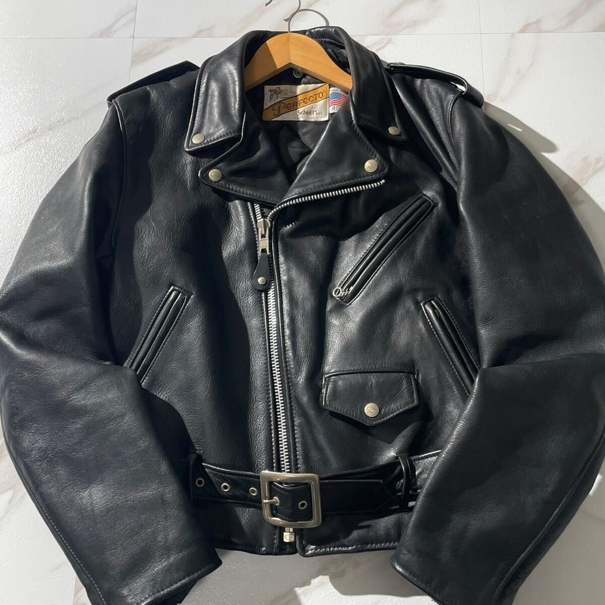 美品/Lsize】Schott ショット ダブルライダースジャケット 美品/Lsize】Schott ショット ダブルライダースジャケット