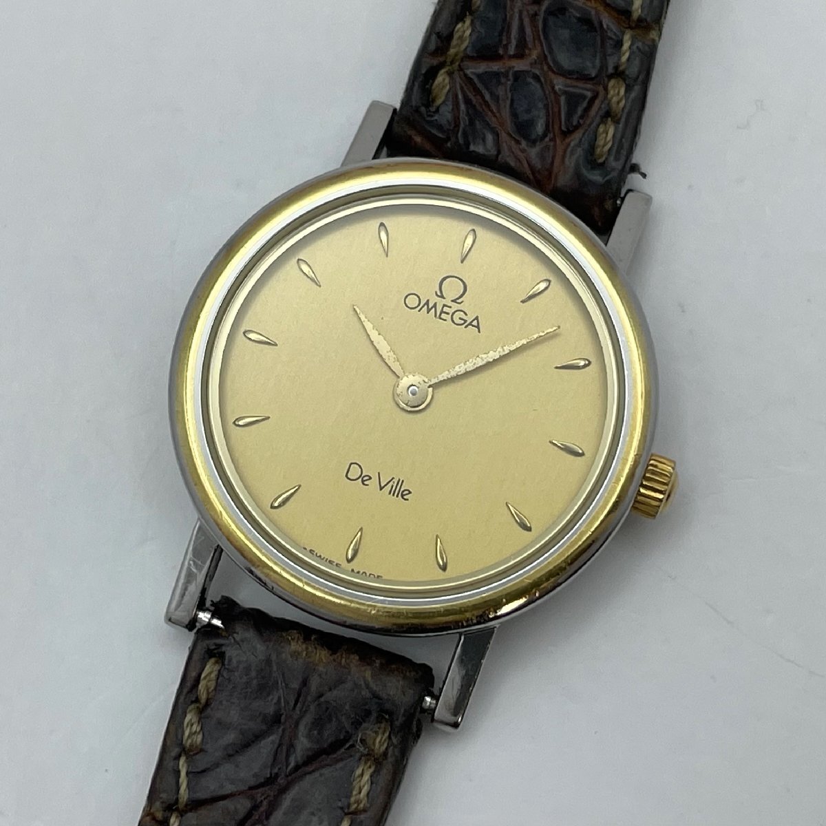 1円~/OMEGA/オメガ/DeVille/デビル/2針/ゴールド文字盤/コンビ 1円~/OMEGA/オメガ/DeVille/デビル/2針/ゴールド文字盤/コンビ