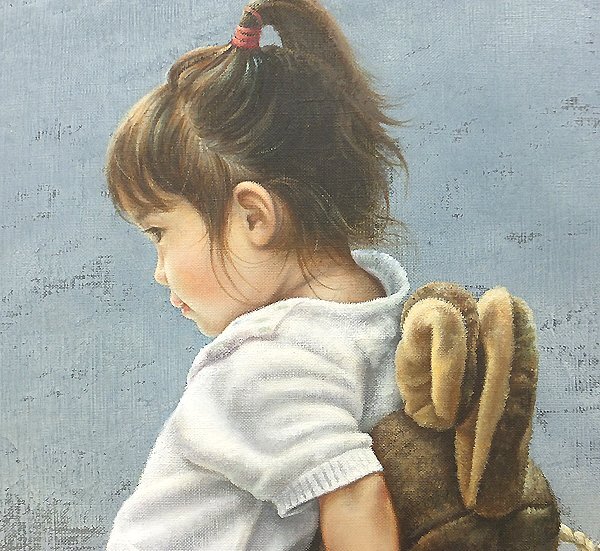 GLC】藤岡心象 「帰り道」 ◇一枚の絵取扱・油彩15号 少女像不動