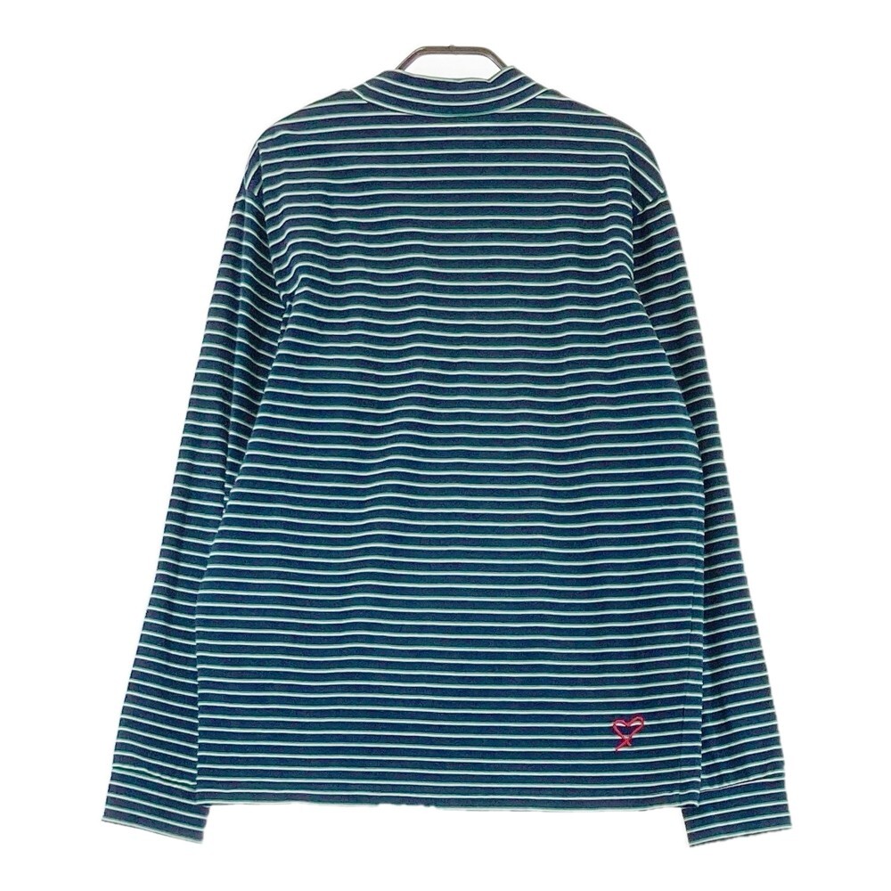 VIVA HEART ビバハート ハイネック 長袖Tシャツ ボーダー柄 ネイビー系 50 [240101328710] ゴルフウェア メンズ_画像2