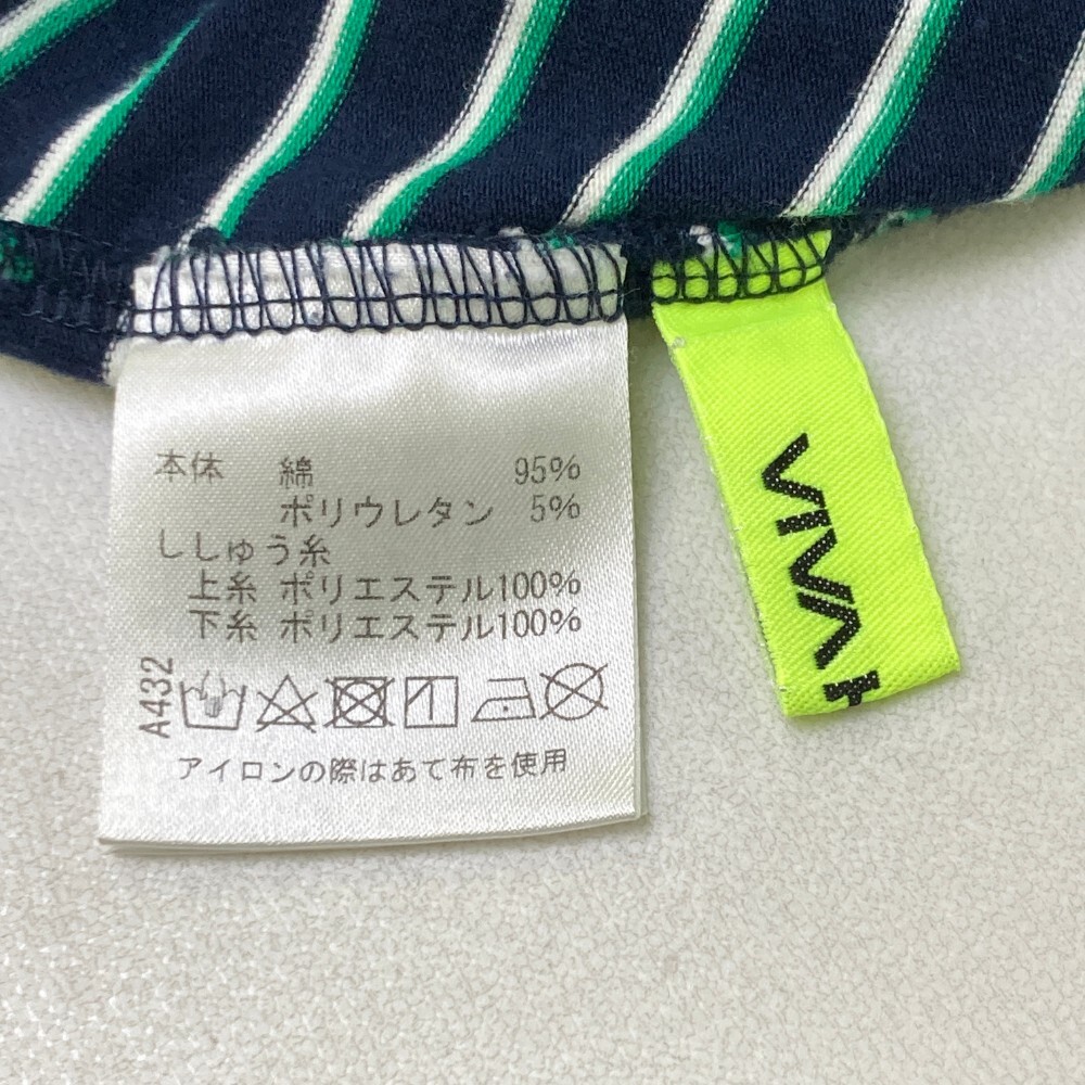 VIVA HEART ビバハート ハイネック 長袖Tシャツ ボーダー柄 ネイビー系 50 [240101328710] ゴルフウェア メンズ_画像4