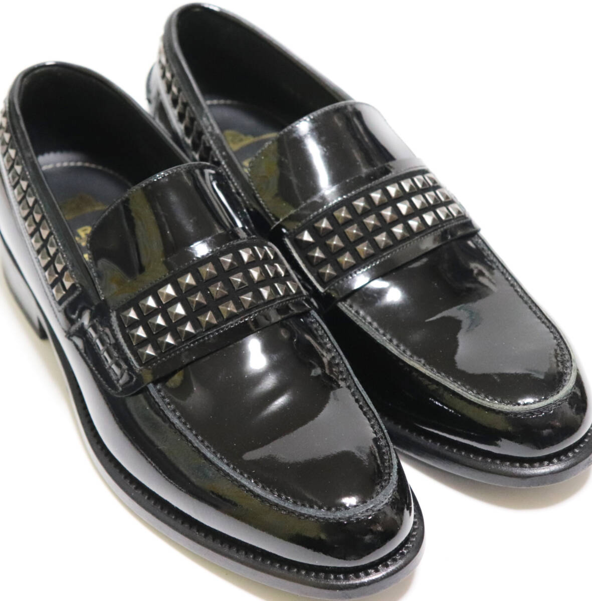 Studs Leather Loafer スタッズ レザー ローファー 新品【HARRIS ハリス FIRENZE】最高級ハンドメイド パテント