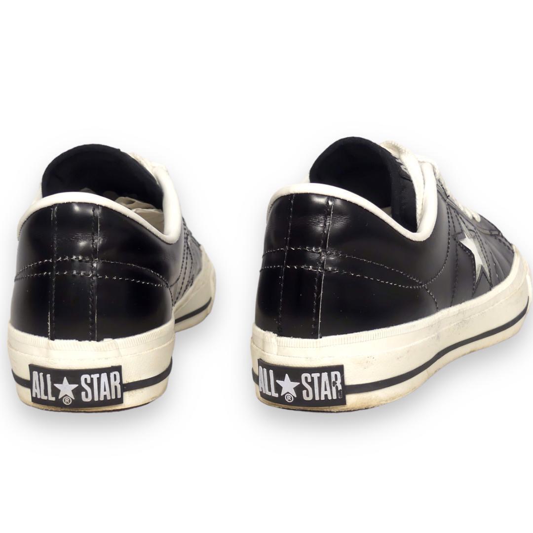 即決★日本製 CONVERSE★27cm ワンスター コンバース メンズ 8.5 レザースニーカー 黒 本革 オールスター 本皮 allstar 廃盤