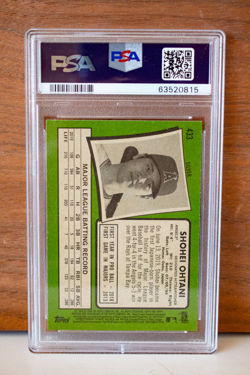 大谷翔平【PSA10】topps now バットフリップ　#433 PSA10 2020 Topps Now 大谷翔平 バッドフリップ ＃433