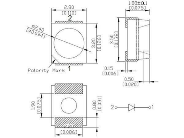 LEDチップ SMD 3528 赤 レッド まとめて 50個(gè) エアコンパネル 打ち替え DIY 自作 電子部品 メーター球 スイッチ メール便可 G