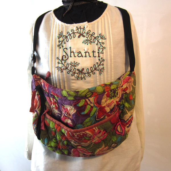 美品 shanti2/シャンティシャンティ★ 可愛いプリントのショルダーバッグ A4可_画像1