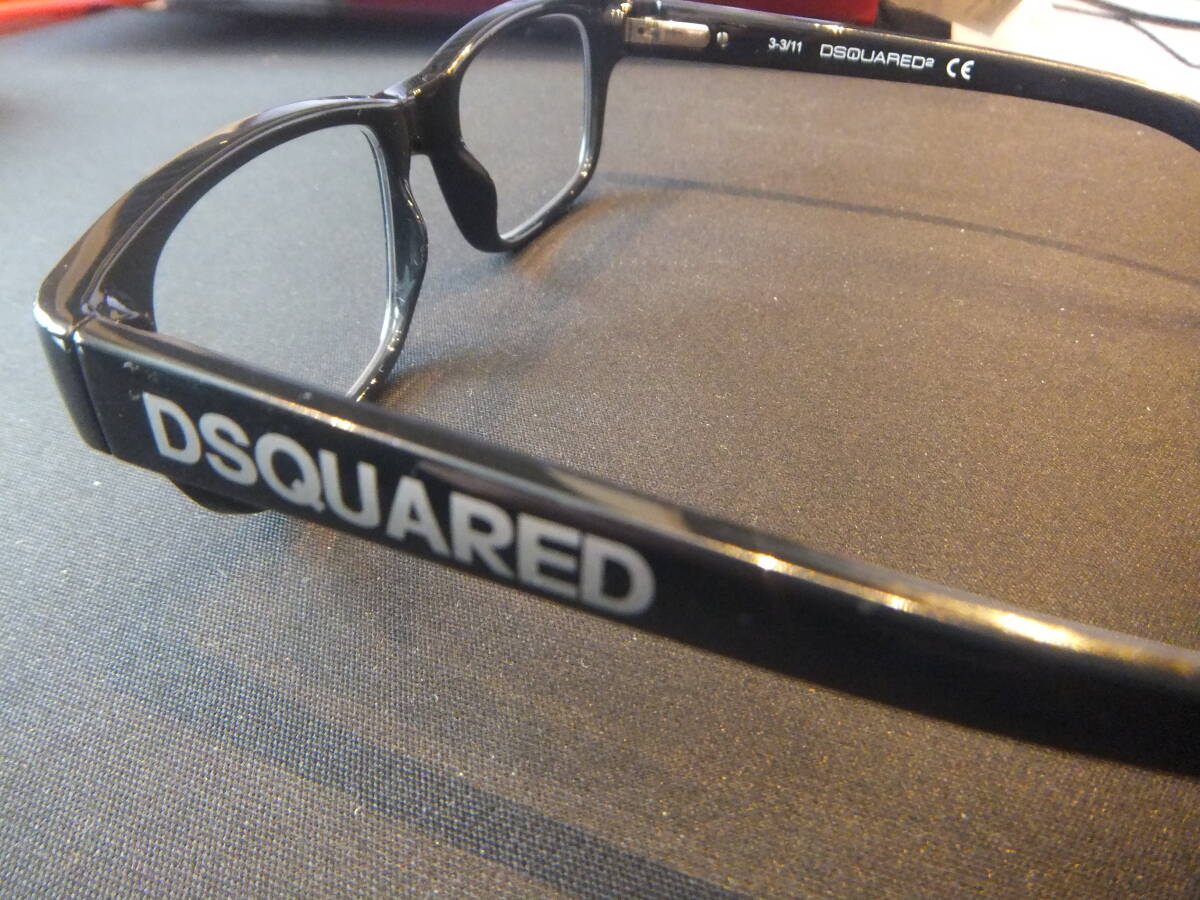 ★ ラグジュアリー! DSQUARED(ディースクエアード) サングラス スクエア クリア 伊達メガネ ウエリントン 度なし ★