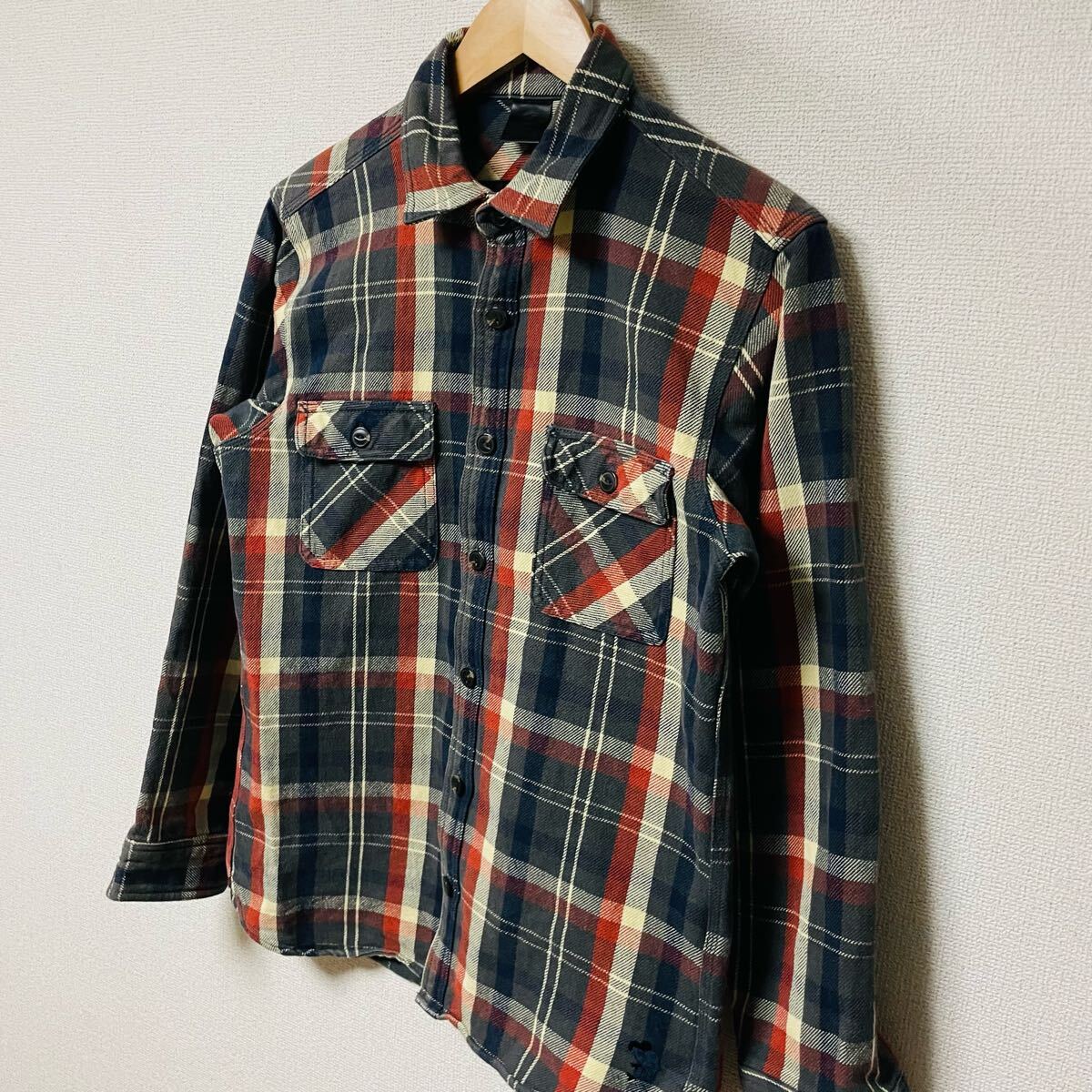 Kissmark キスマーク　 ネルシャツ　長袖　チェック柄　厚手　古着　メンズ　L_画像3