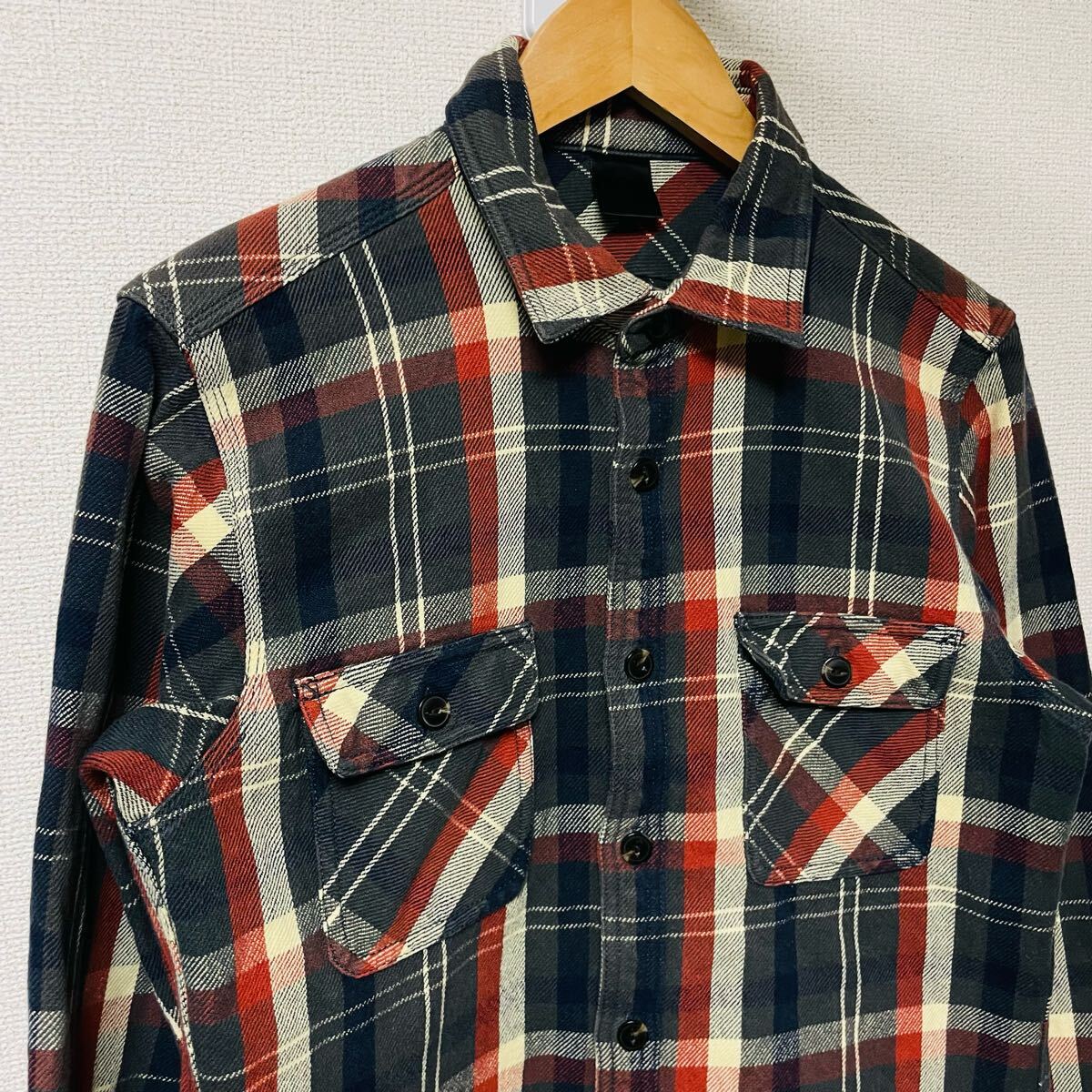 Kissmark キスマーク　 ネルシャツ　長袖　チェック柄　厚手　古着　メンズ　L_画像5