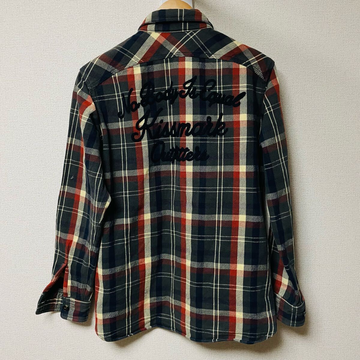 Kissmark キスマーク　 ネルシャツ　長袖　チェック柄　厚手　古着　メンズ　L_画像6