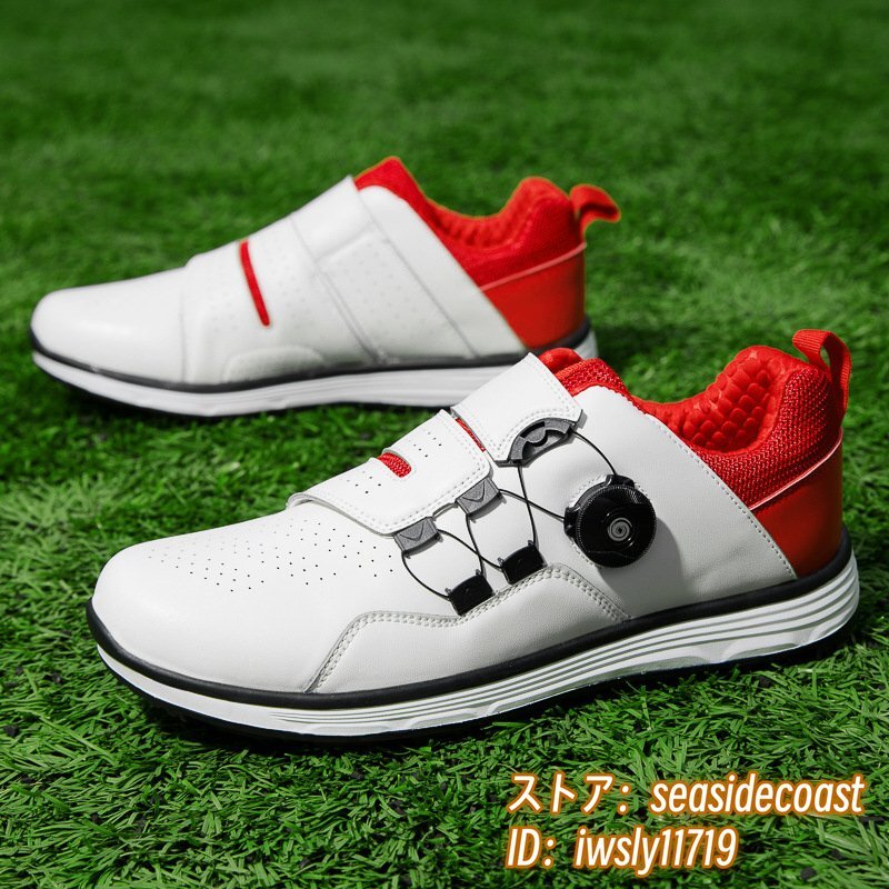 ブランド一覧 | ワールド オンラインストア メンズ 運動靴 ダイヤル式 新品 高級 ゴルフシューズ 4E 24.5cm 白/赤 弾力性 耐磨 防滑 防水 軽量スポーツシューズ フィット感 幅広い 24.5cm