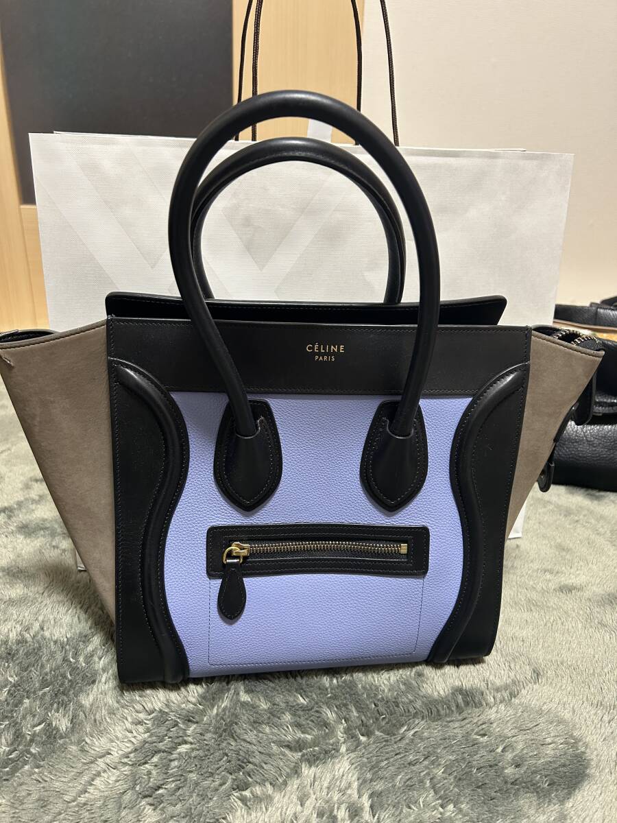 CELINE ミニバッグ ラベンダー/グレー/ブラック トートバッグ CELINE ミニバッグ ラベンダー/グレー/ブラック トートバッグ