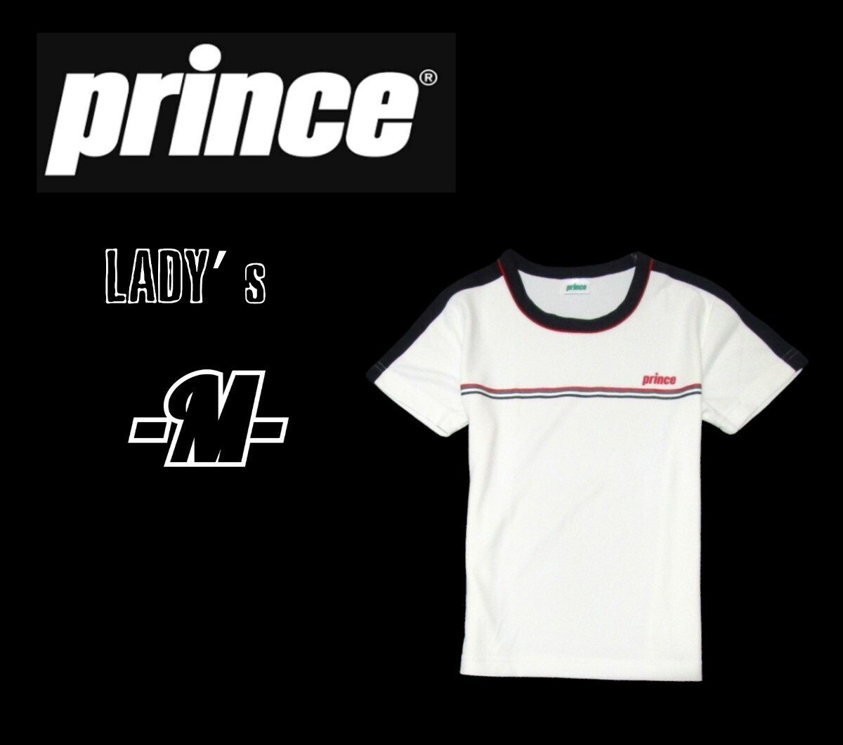 送料込み レディースM◇PRINCE◇半袖プラクティスシャツ 白