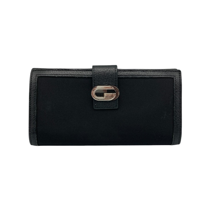 GUCCI グッチ キャンバスレザー Wホック 2つ折り長財布 035 0416 GUCCI グッチ キャンバスレザー Wホック 2つ折り長財布 035 0416