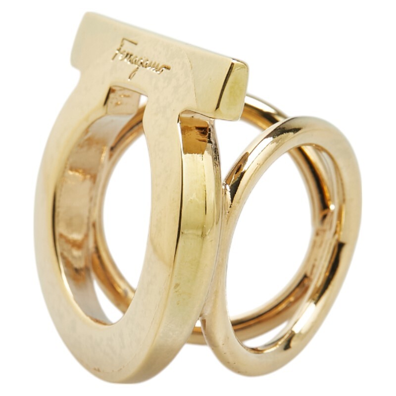  Salvatore Ferragamo gun chi-ni шарф кольцо Gold металлизированный женский Salvatore Ferragamo [ б/у ]