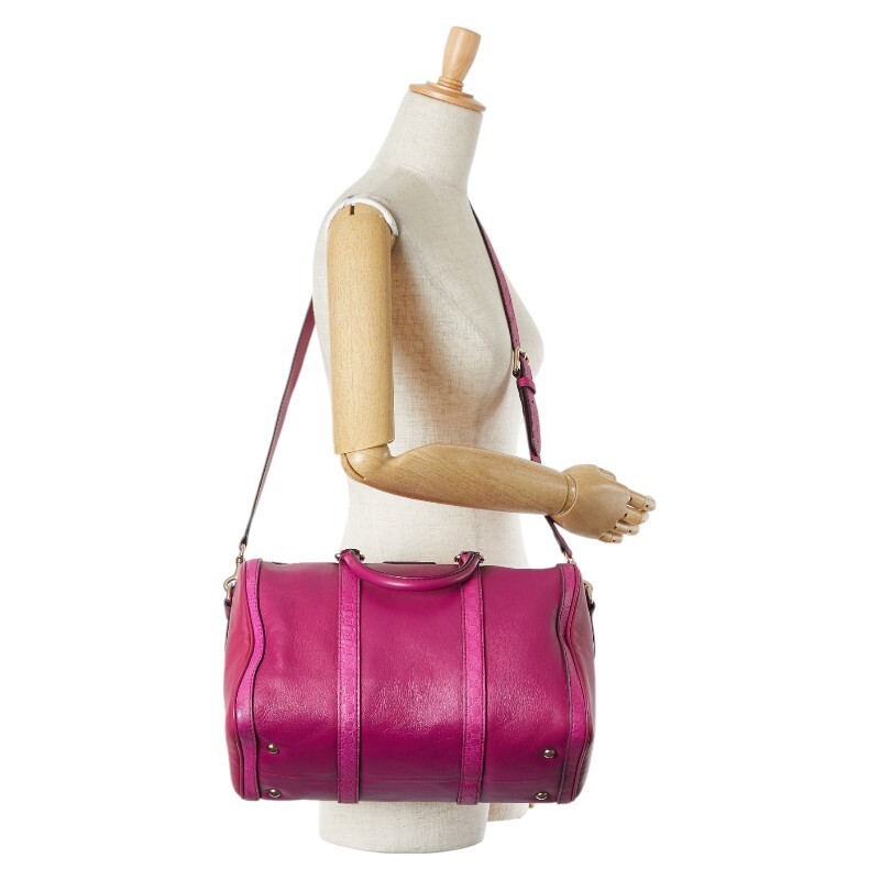  Gucci Guccisima Mini сумка "Boston bag" сумка на плечо 2WAY 247205 розовый кожа женский GUCCI [ б/у ]