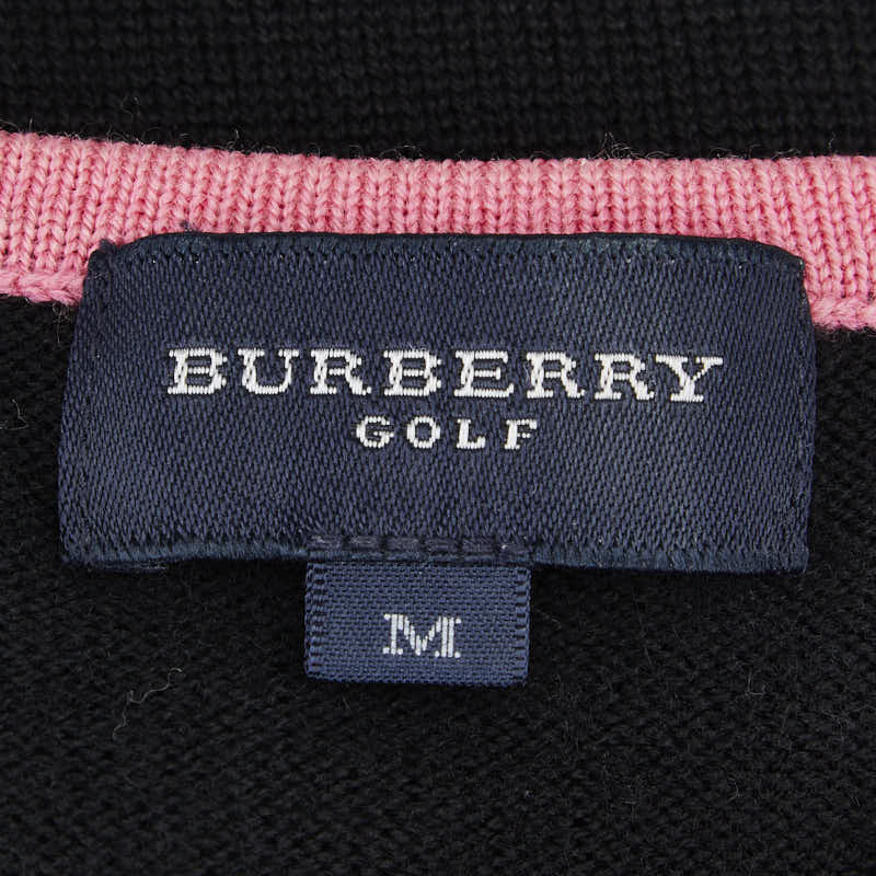 バーバリー ニット セーター サイズ：M ブラック ピンク ウール レディース BURBERRY 【中古】