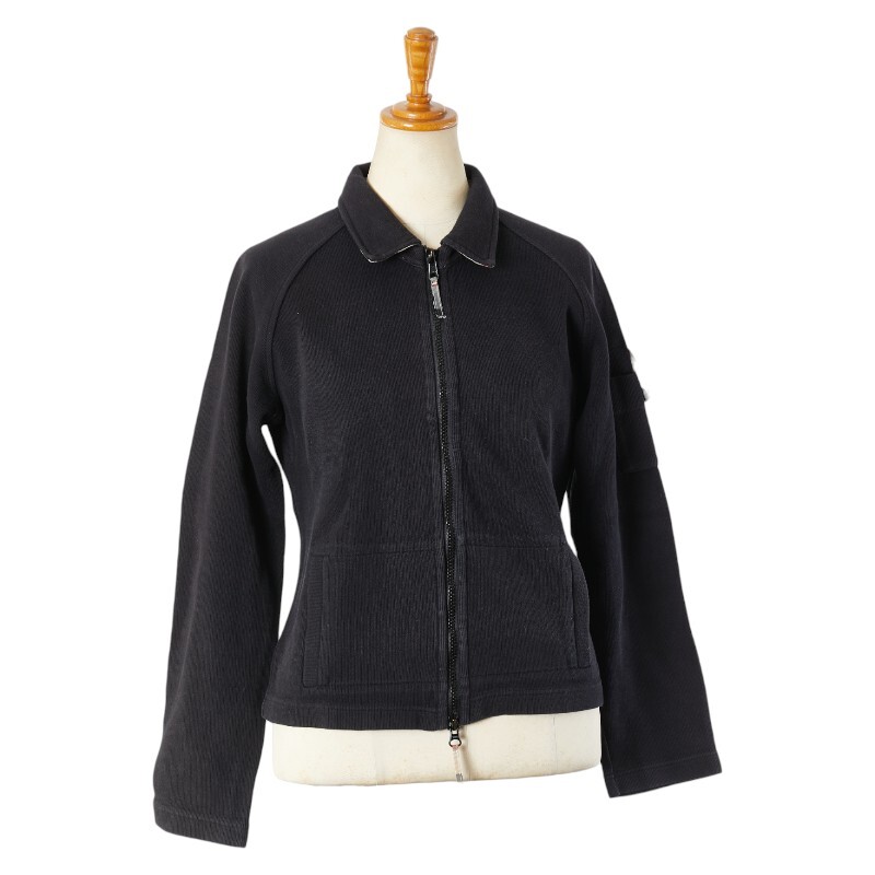 バーバリー ノバチェック ジップアップブルゾン サイズ：S ブラック コットン レディース BURBERRY 【中古】