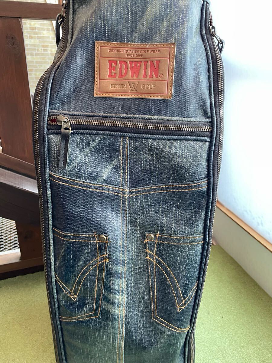 EDWINエドウィン デニム風キャディバッグ 美品!お揃いのトート EDWINエドウィン デニム風キャディバッグ 美品!お揃いのトート