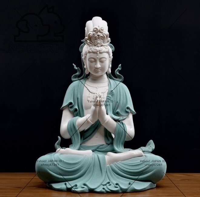 新入荷★ 極美品 祈福観音 最新作 陶磁器 仏教美術 玄関 精密細工 仏像