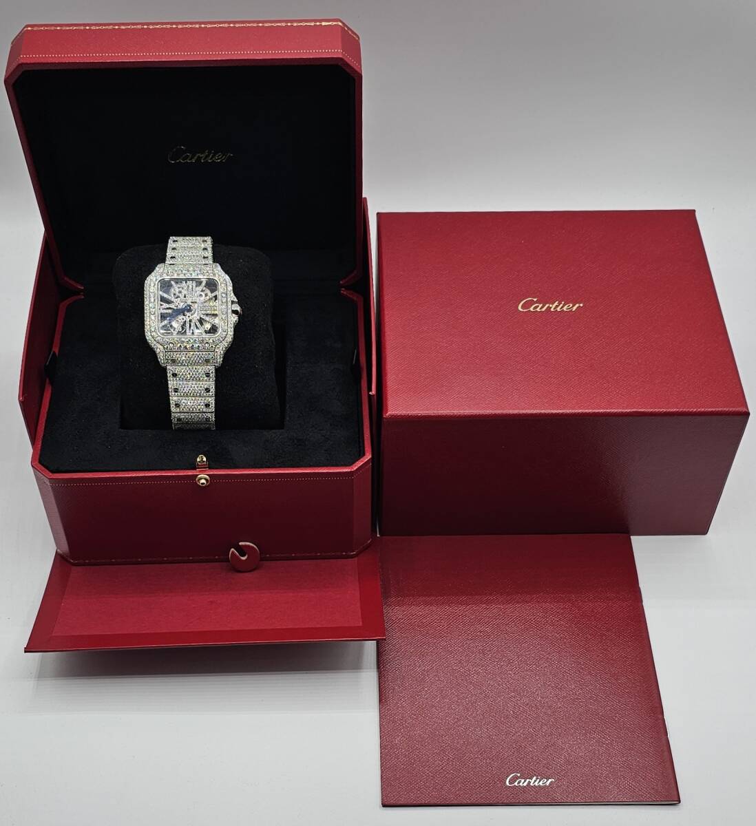  справочная цена 3000 десять тысяч!!Cartier* Cartier!Santos de Cartier! Santos de Cartier! after diamond! натуральный бриллиант VS Class 
