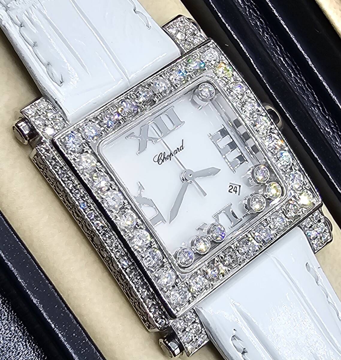 參考価格498萬円ショパールハッピースポーツアフターダイヤ Chopard happysports レディース腕時計７Pダイヤ文字盤?新品同様