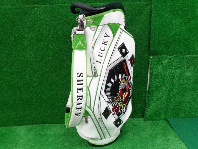 GK豊田▼ 691 【中古】シェリフ■カジノ スタンドキャディバック■ホワイト■オススメ♪