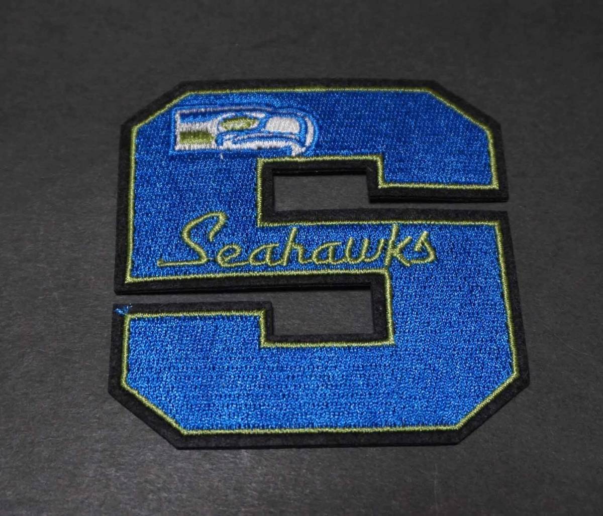 『青緑Sデカロゴ』激渋◆NFL シアトル・シーホークス Seattle Seahawks 刺繍ワッペン◎アメフト アメリカンフットボール◆■衣類・洋服DIY