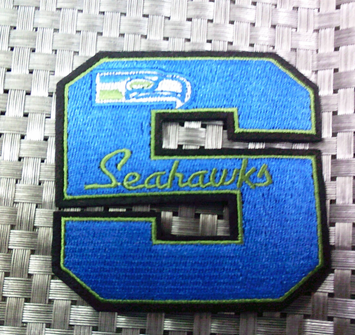 『青緑Sデカロゴ』激渋◆NFL シアトル・シーホークス Seattle Seahawks 刺繍ワッペン◎アメフト アメリカンフットボール◆■衣類・洋服DIY