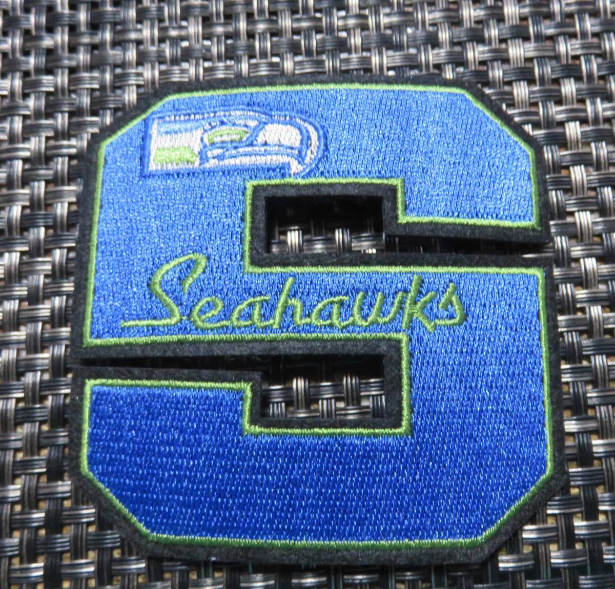 『青緑Sデカロゴ』激渋◆NFL シアトル・シーホークス Seattle Seahawks 刺繍ワッペン◎アメフト アメリカンフットボール◆■衣類・洋服DIY