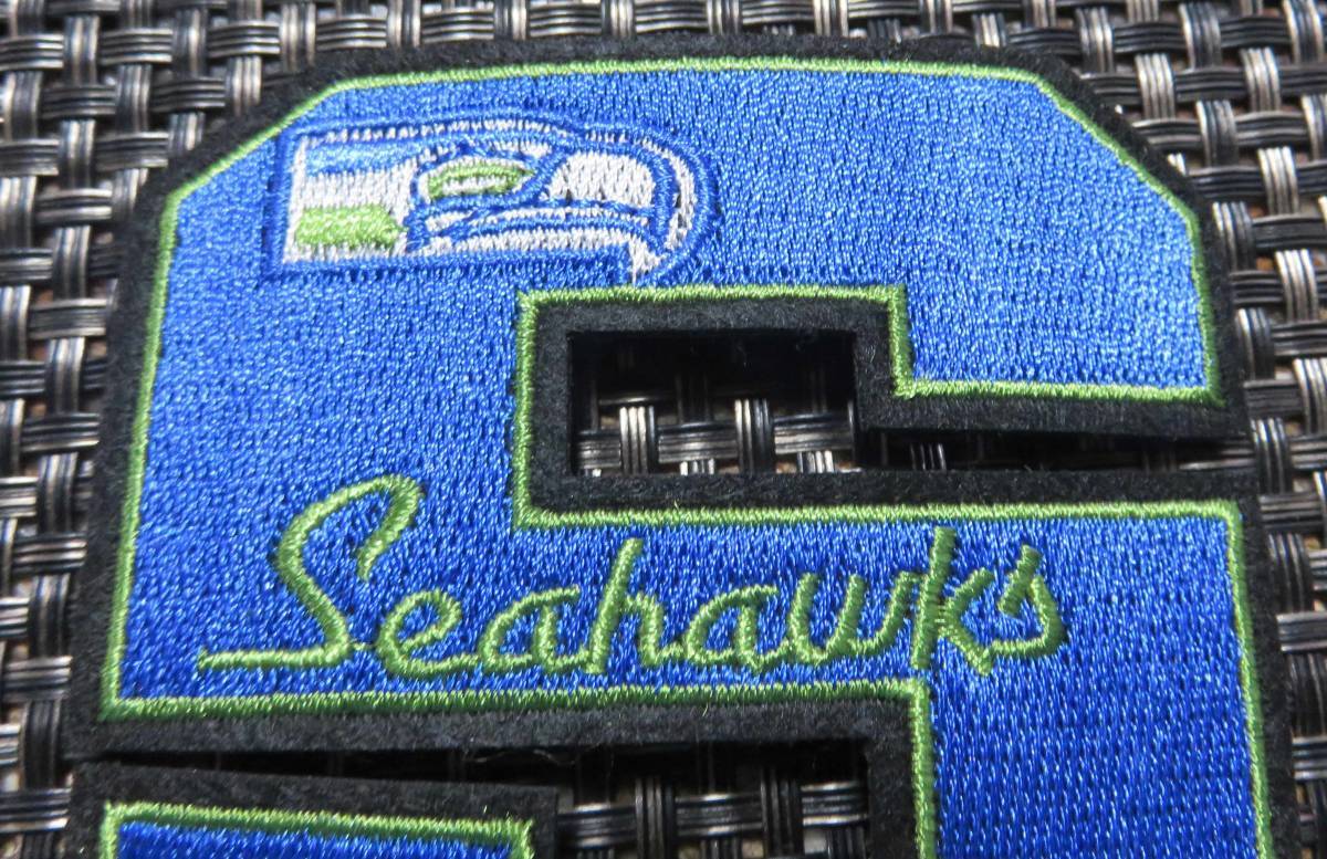 『青緑Sデカロゴ』激渋◆NFL シアトル・シーホークス Seattle Seahawks 刺繍ワッペン◎アメフト アメリカンフットボール◆■衣類・洋服DIY