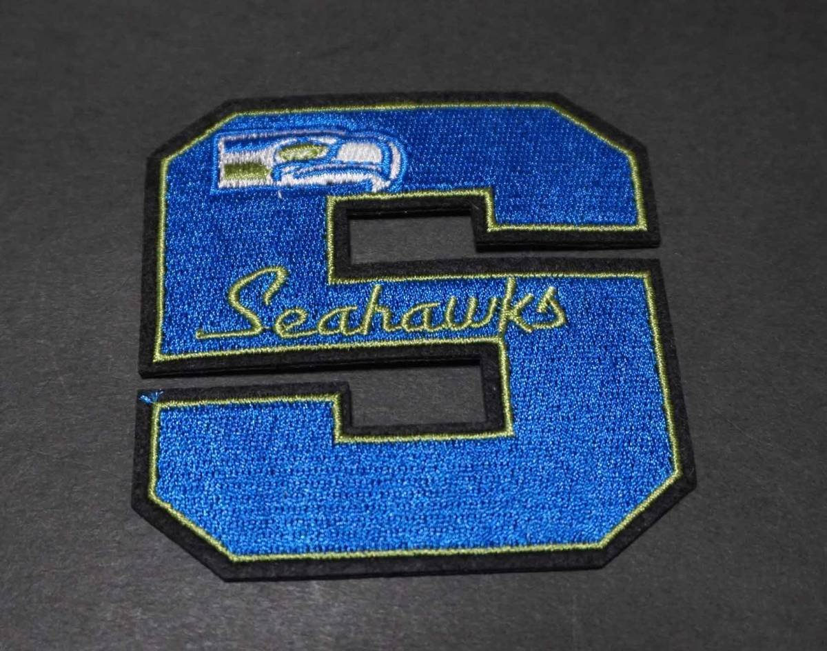 『青緑Sデカロゴ』激渋◆NFL シアトル・シーホークス Seattle Seahawks 刺繍ワッペン◎アメフト アメリカンフットボール◆■衣類・洋服DIY