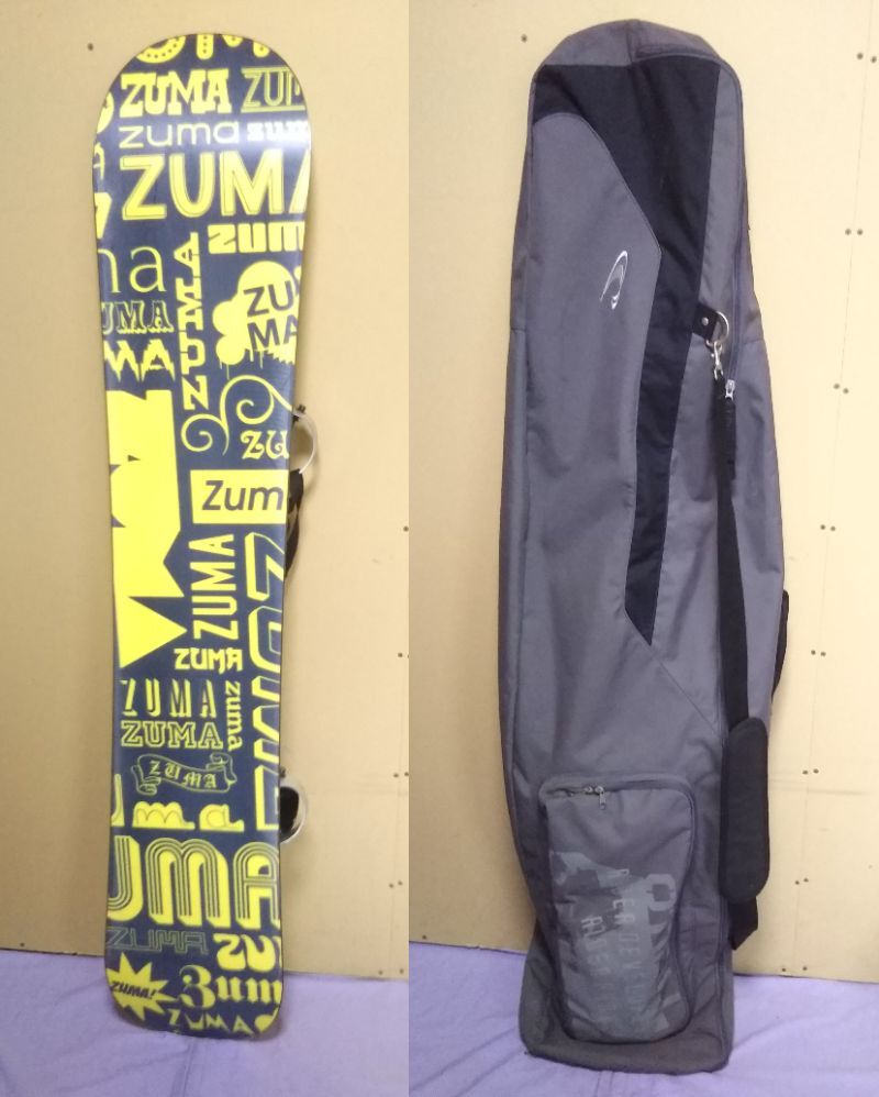 ★ZUMA ツマ/TYPOS タイポス/スノーボード板/153cm/イエロー/ビンディング付き/NAKED/ストラップなし/スノボケース付き/現(xiàn)狀渡し