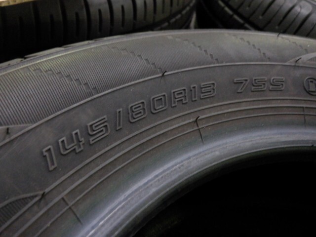 【中古良品・夏タイヤ】 145/80R13 2023年 4本セット 8.5分山 サマー ダンロップ_画像2