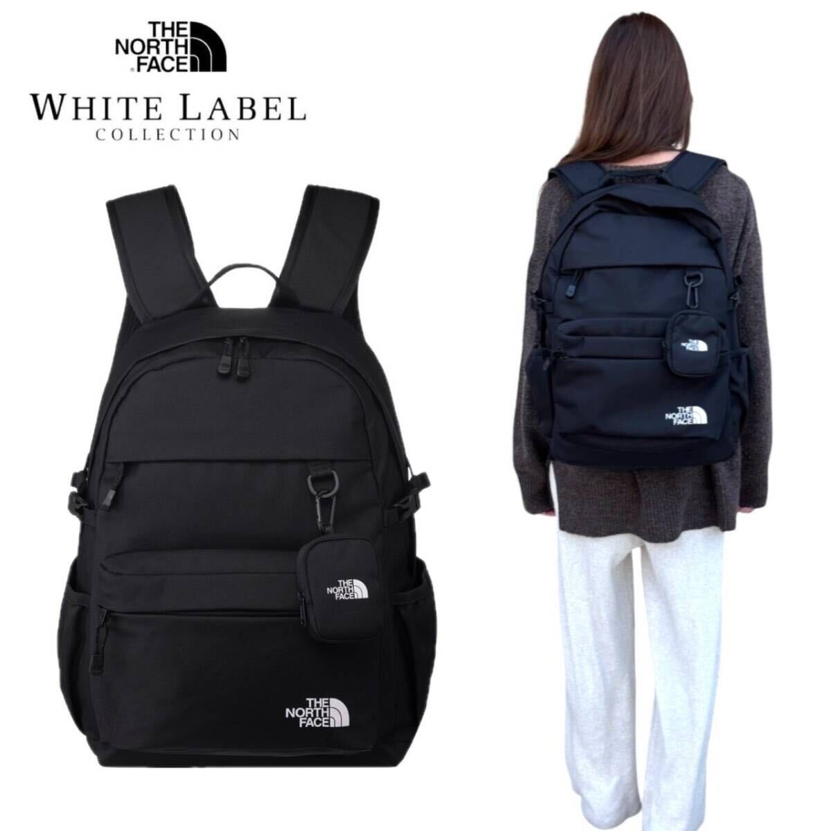 ザ ノースフェイス カバン リュック バックパック NM2DQ50 ブラック 軽量 26L ミニポーチ付き THE NORTH FACE WHITE LABEL RIMO LIGHT 新品
