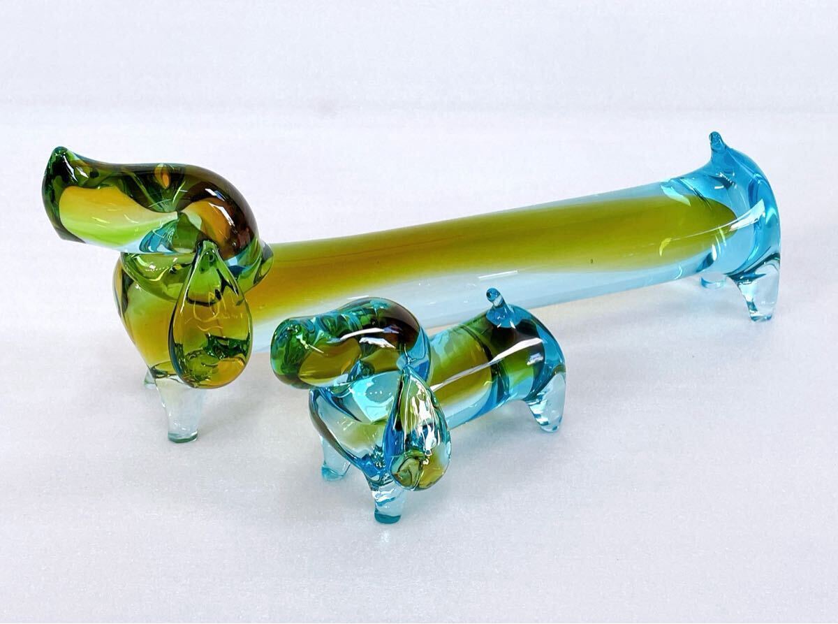Multi Glass マルティグラス オブジェ ガラス工芸品 犬 ダックス Multi Glass マルティグラス オブジェ ガラス工芸品 犬 ダックス