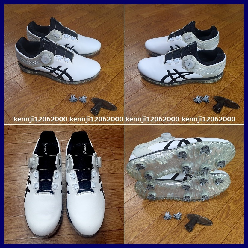 最高級 新品 定価27,500円 正規品 アシックス ゲルエース TOUR ツアー プロ 5 BOA スパイク シューズ 白 × 黒 Saiz 27.0cm 松山英樹 asics