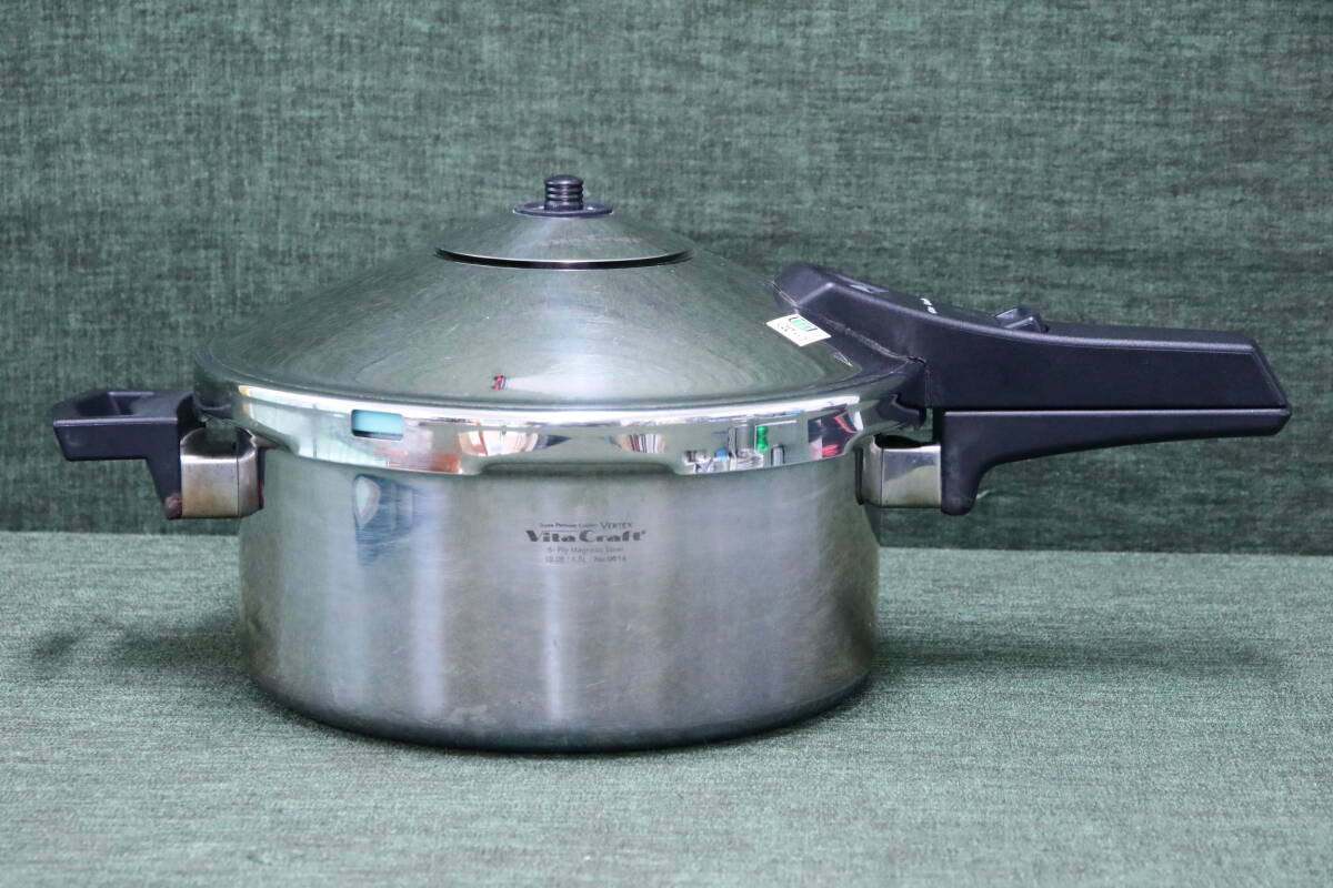 あ//A9088 圧力鍋　Vita Craft ビタクラフト　スーパー圧力鍋　バーテックス4.5L No.0614　調(diào)理本が付き