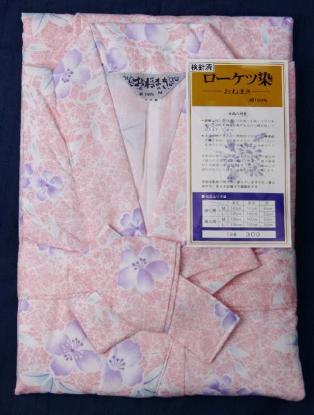 ガーゼ寝巻き ローケツ調染 婦人用 L ピンク 岡表二重ガーゼねまき 介護ねまきにも お寝間着_画像1