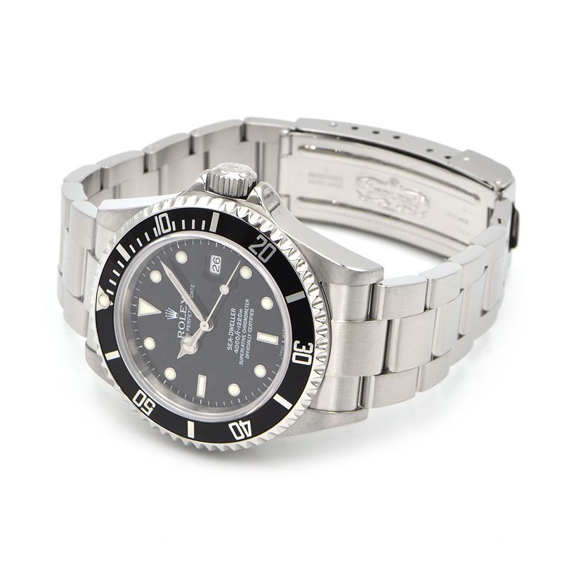 [3年保証] ロレックス メンズ シードゥエラー 16600 D番 箱保付き ダイバーズウォッチ カレンダー ブラック 自動巻き 腕時計 中古 送料無料