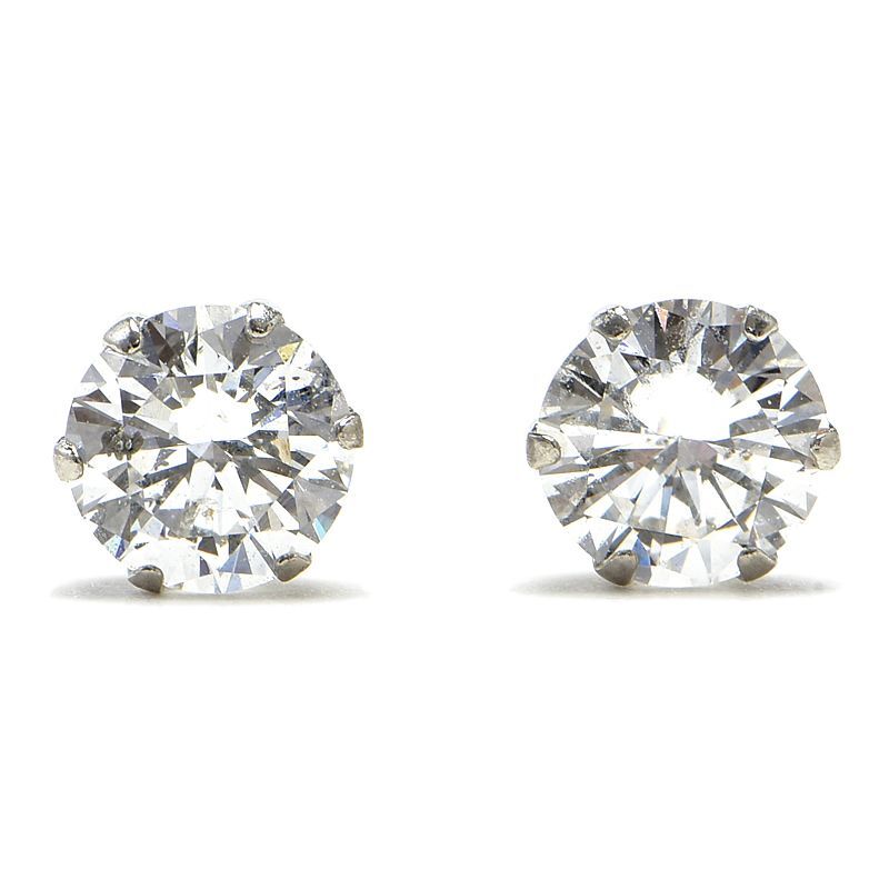 Eカラー/SI-2/VeryGood/0.383ct/0.365ct天然ダイヤモンドピアス Pt900 両耳用 キャッチ式 1粒ダイヤ 一粒ダイヤ プラチナ 中古 送料無料