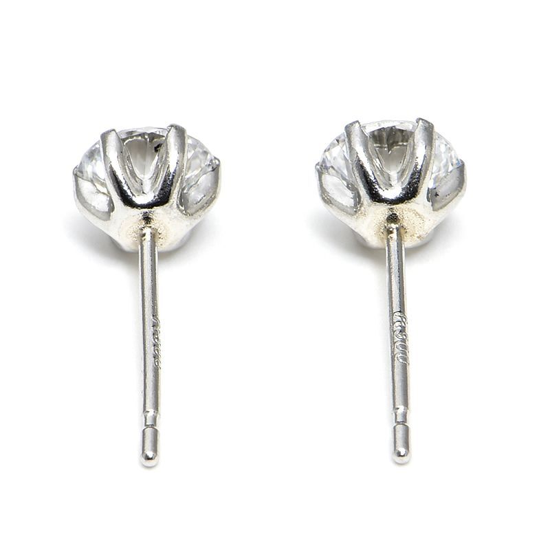 Eカラー/SI-2/VeryGood/0.383ct/0.365ct天然ダイヤモンドピアス Pt900 両耳用 キャッチ式 1粒ダイヤ 一粒ダイヤ プラチナ 中古 送料無料