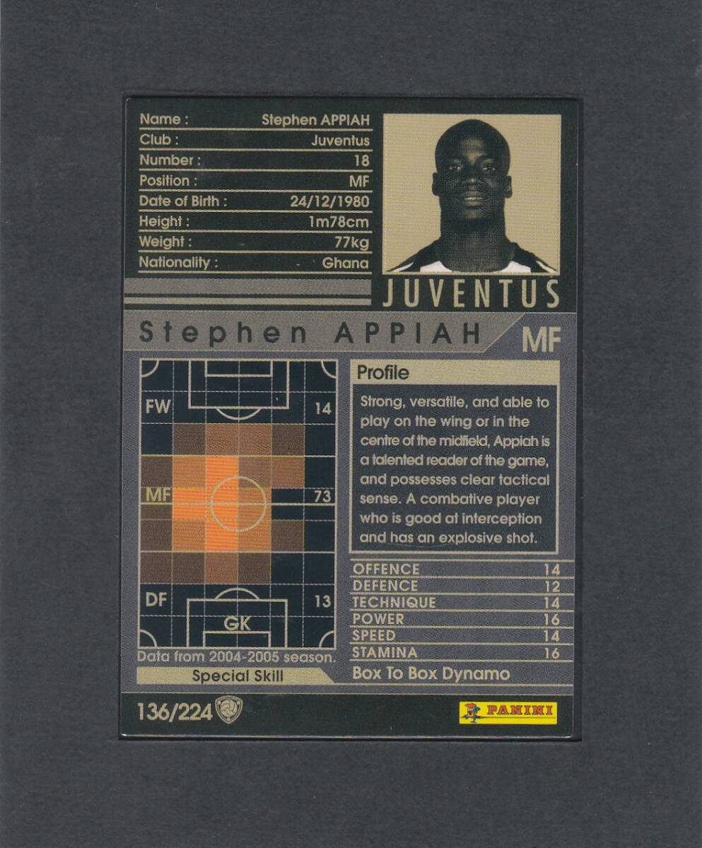 【英語(yǔ)版】 2004-05 WCCF #136 ステファン アッピア ユベントス