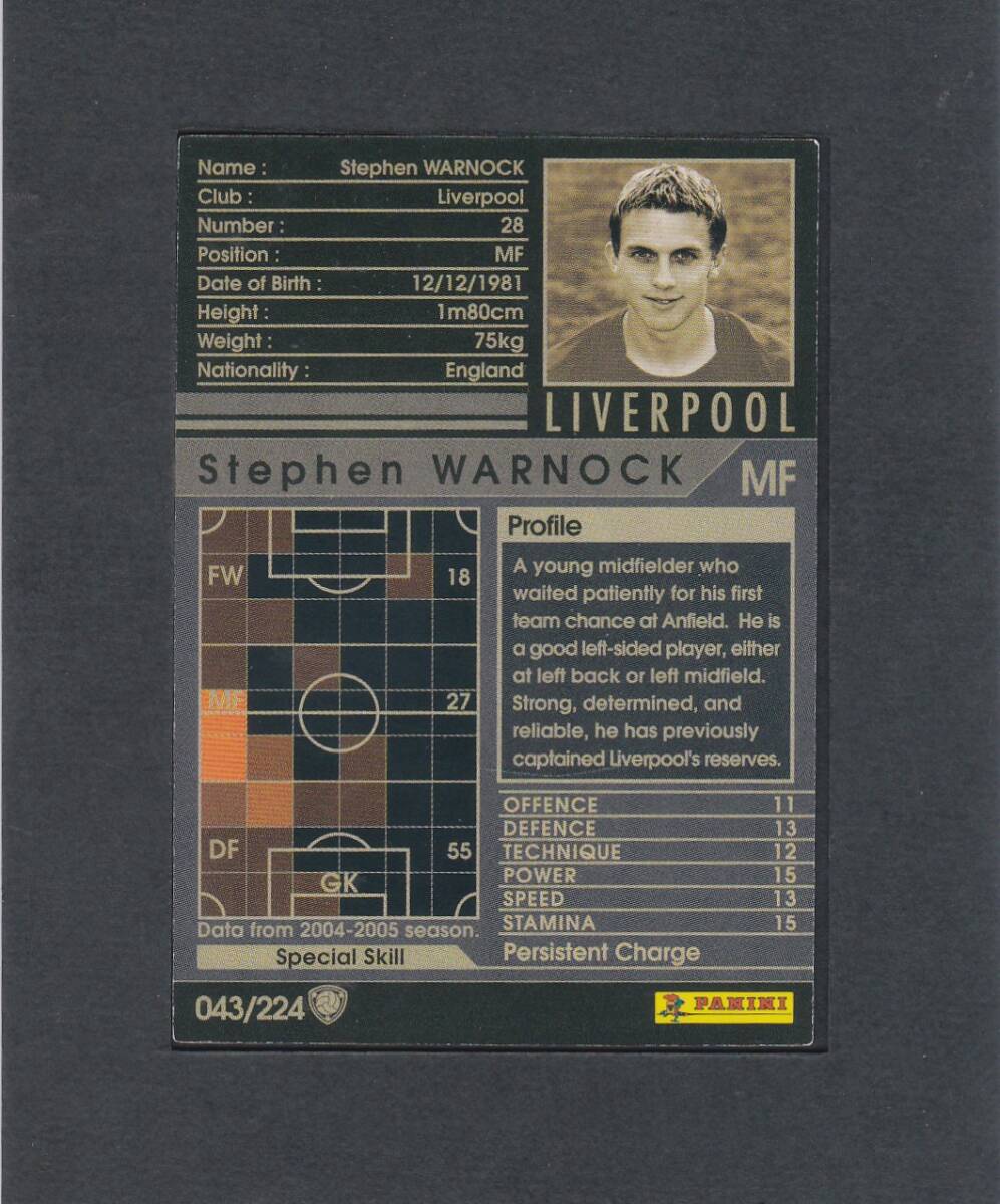 【英語版】 2004-05 WCCF #43 スティーブン ウォーノック リバプール